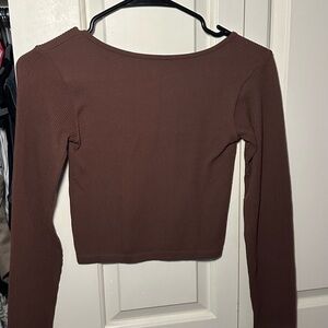 Zara Ribbed Long Sleeve Crop Top